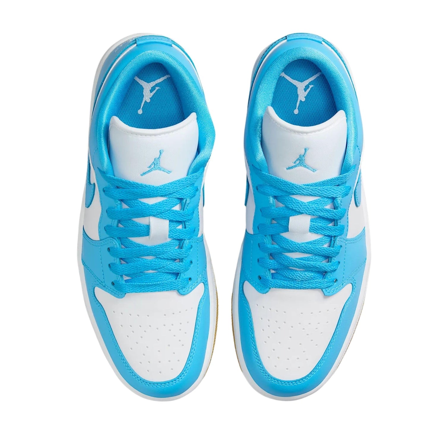 Nike Women's Air Jordan 1 Low-Top Shoes White | Dark Powder Blue | Gum Light Brown