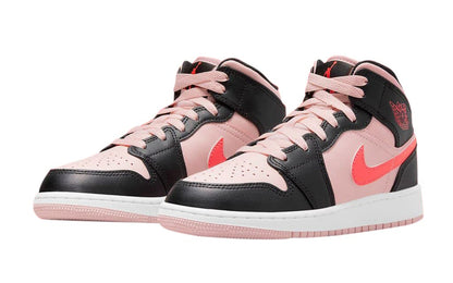 Nike Kid's Air Jordan 1 Mid Sneaker Noble Green/Pollen-white