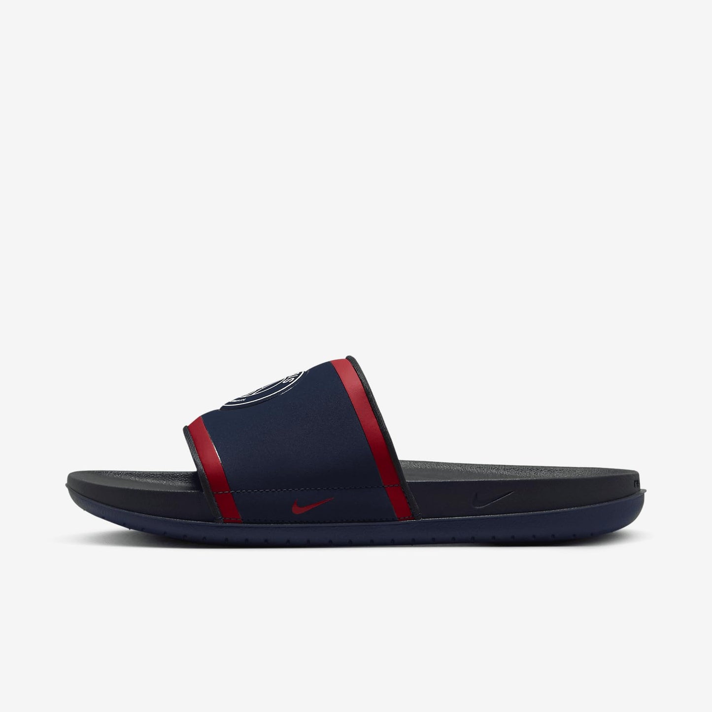 Nike Offcourt (Paris Saint-Germain) Soccer Slides (FZ3190-400, Midnight Navy/Dark Smoke Grey/University Red)