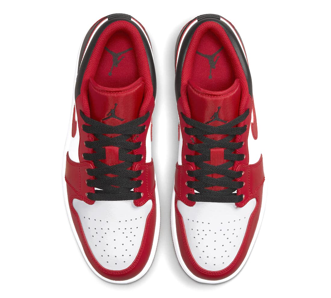 Nike Mens Air Jordan 1 Low Shoes White Red and Black