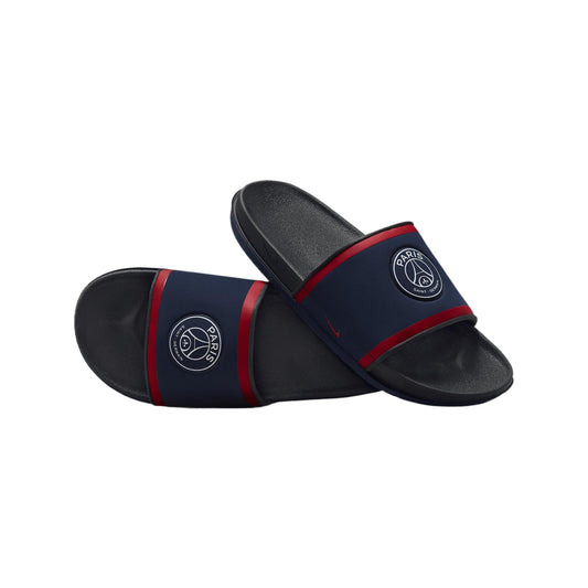 Nike Offcourt (Paris Saint-Germain) Soccer Slides (FZ3190-400, Midnight Navy/Dark Smoke Grey/University Red)