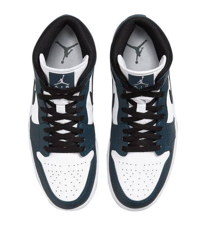 Nike Men's Air Jordan 1 Mid Sneaker, Armory Navy/White/Black