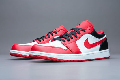 Jordan Mens 1 Low 553558 Black, White, Red (White/Gym Red-black)