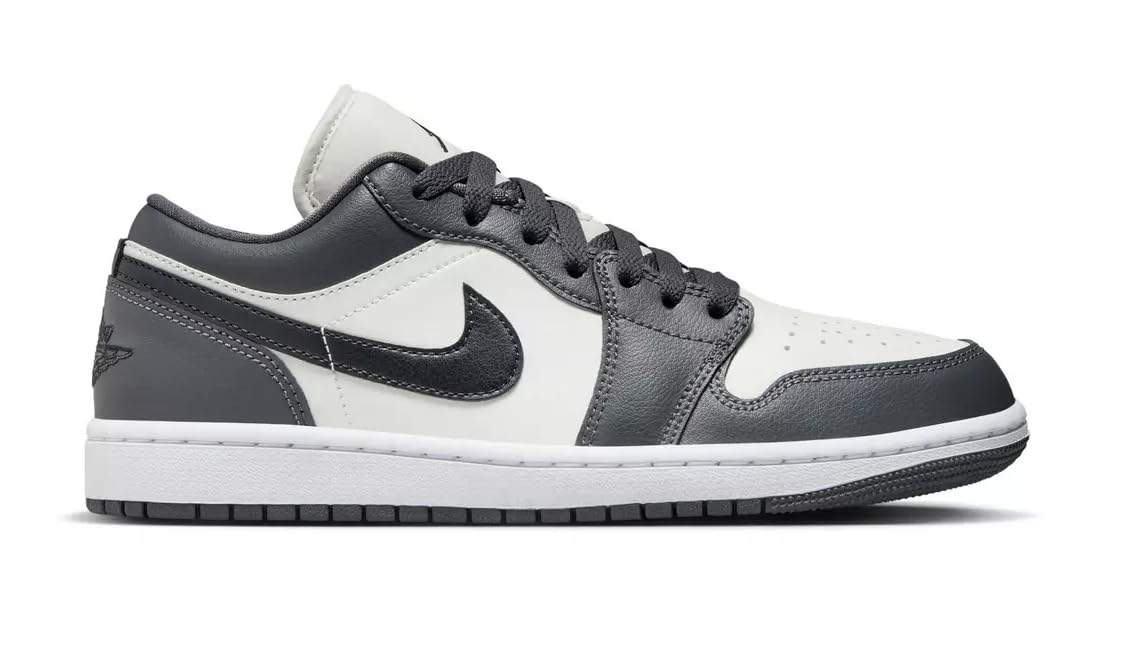 Nike Women's Jordan 1 Low Sail/Off Noir-Dark Grey-White (DC0774-102) (Sail/Off Noir-Dark Grey-White, US Footwear Size System, Adult, Women, Numeric, Medium, 8.5)