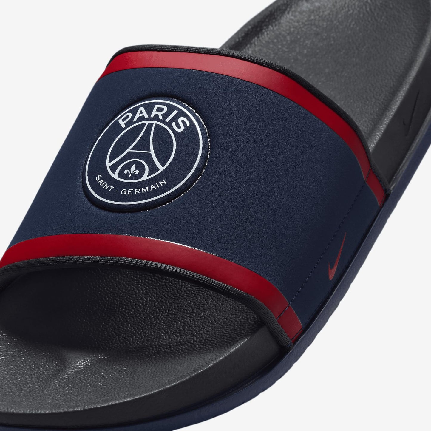 Nike Offcourt (Paris Saint-Germain) Soccer Slides (FZ3190-400, Midnight Navy/Dark Smoke Grey/University Red)