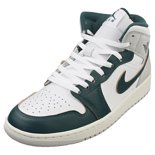 Jordan Men's 1 Mid SE White/Oxidized Green-Sail (FQ7720 103) - 11.5