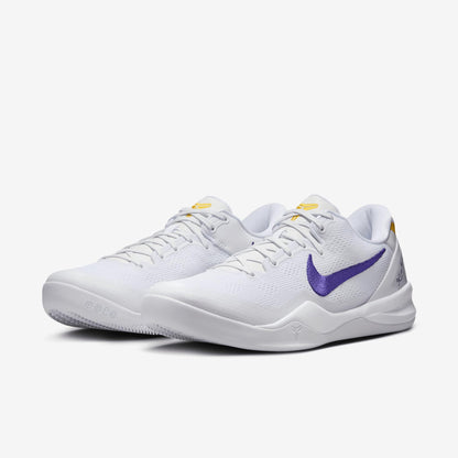 Kobe VIII Protro Basketball Shoes (HF9550-100, White/University Gold/Court Purple)