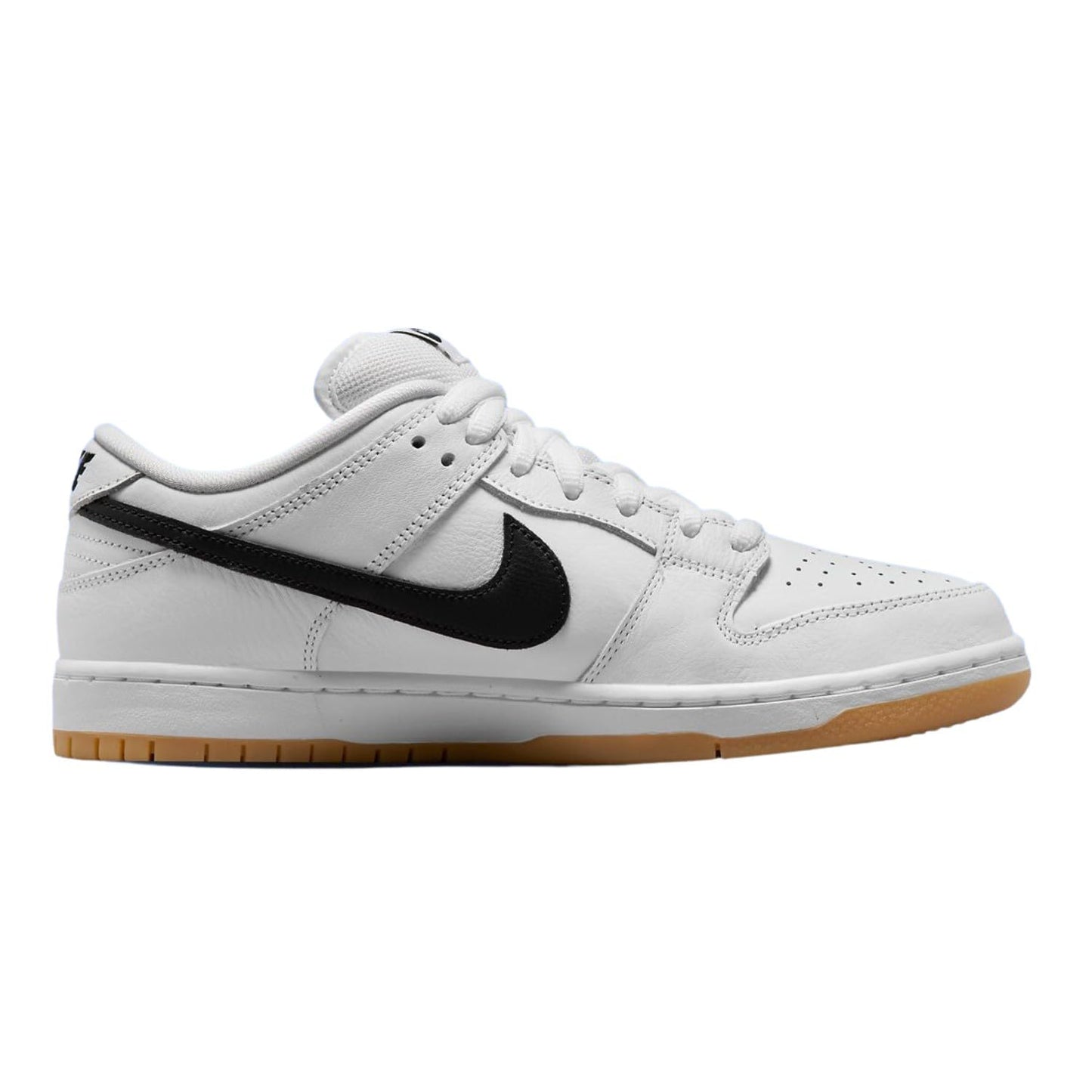 Nike Men's SB Dunk Low Pro Skate Shoes White/Black-white-gum Light Brown