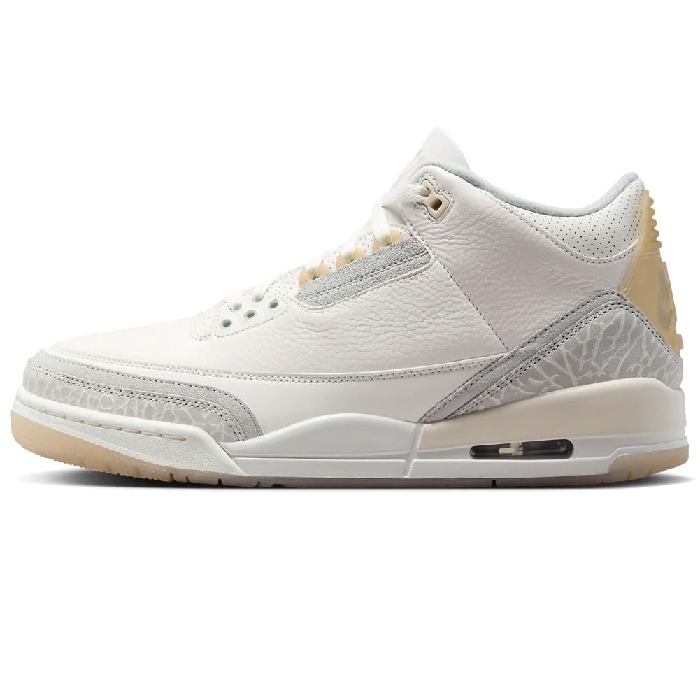 Nike Men's Air Jordan 3 Retro Sneakers Ivory/Grey Mist-cream