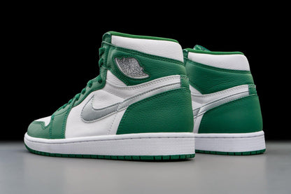 Jordan Men's 1 Retro High OG shoes, Gorge Green/Metallic Silver-wh