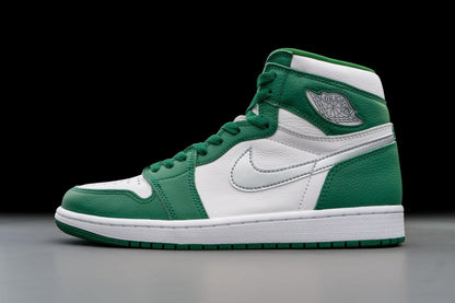 Jordan Men's 1 Retro High OG shoes, Gorge Green/Metallic Silver-wh