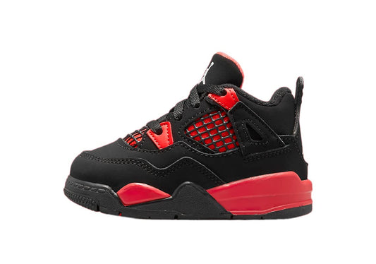 Nike Kid's Air Jordan 4 Retro Sneaker Black/White-red