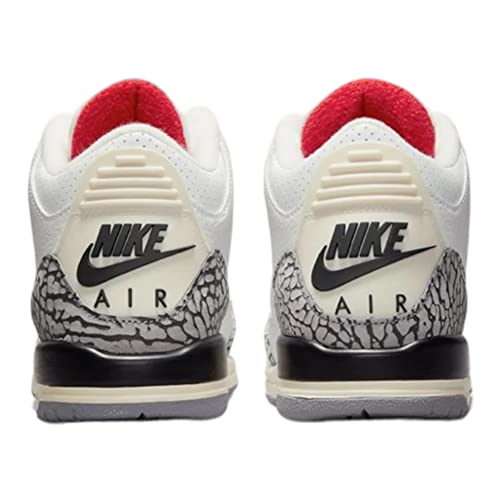 Nike Kids' Air Jordan 3 Retro Shoes Summit White/Fire Red-black