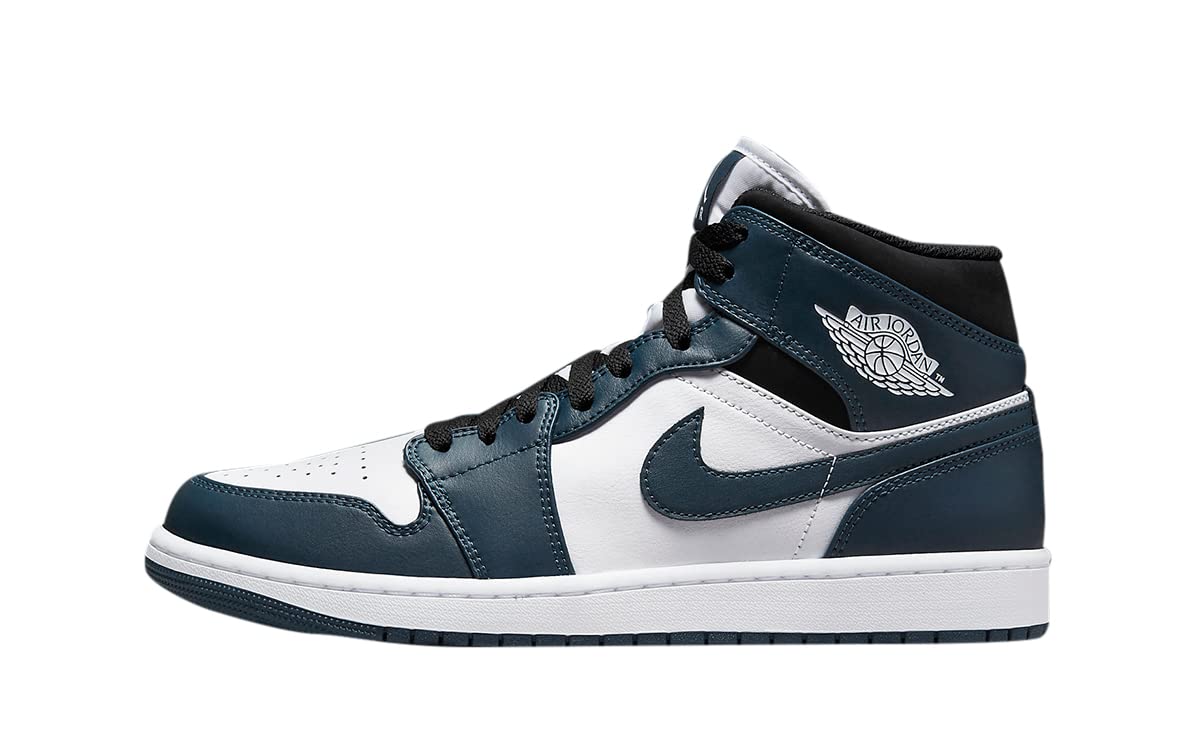 Nike Men's Air Jordan 1 Mid Sneaker, Armory Navy/White/Black