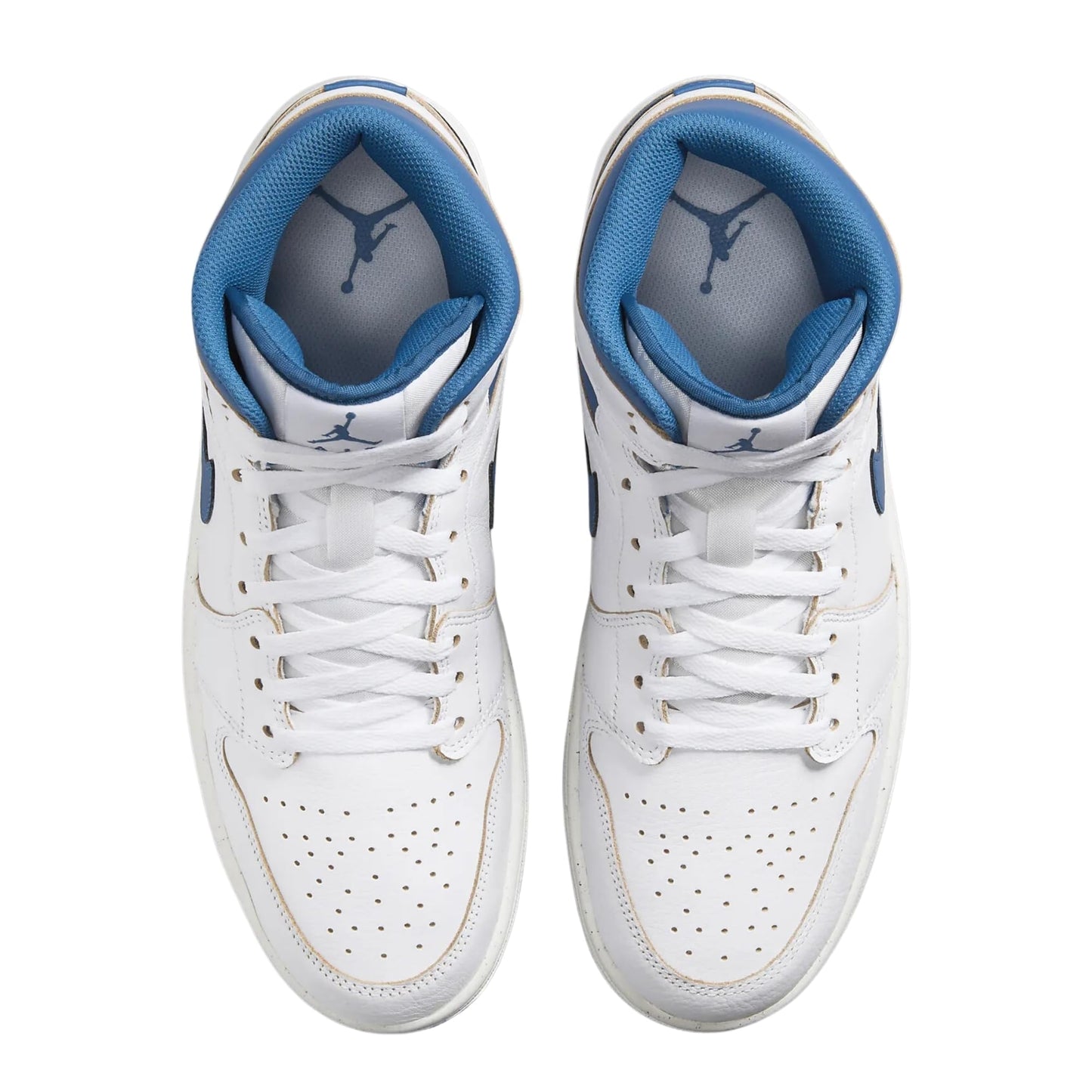 Nike Men's Air Jordan 1 Mid SE Sneaker White Industrail Blue Sail