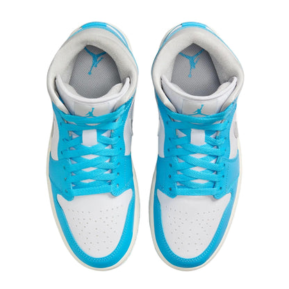 Air Jordan 1 Mid Women's Shoes (BQ6472-400, Dark Powder Blue/White/Sail/Neutral Grey)