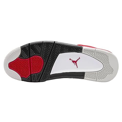Jordan 4 Retro Mens Shoes White/Fire Red-black