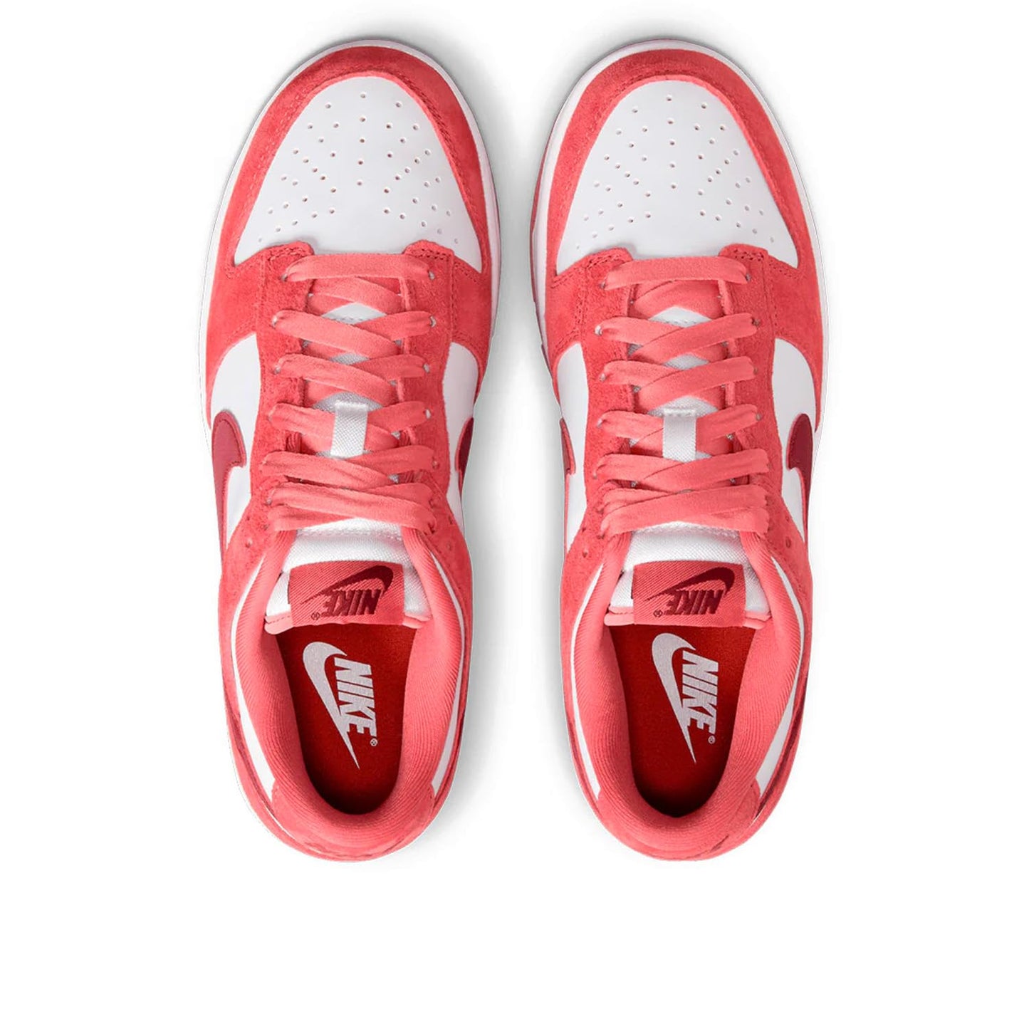 Nike Women's Dunk Low Sneakers White Red Team Adobe
