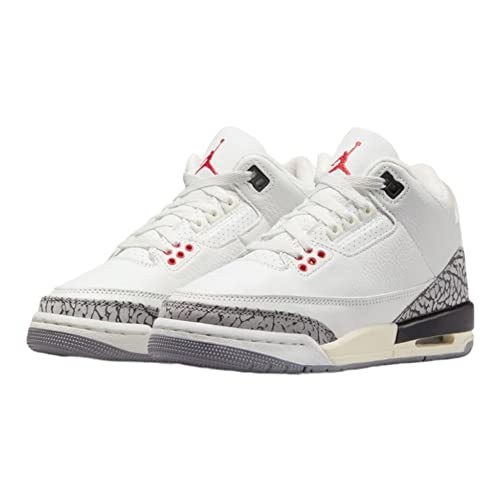 Nike Kids' Air Jordan 3 Retro Shoes Summit White/Fire Red-black