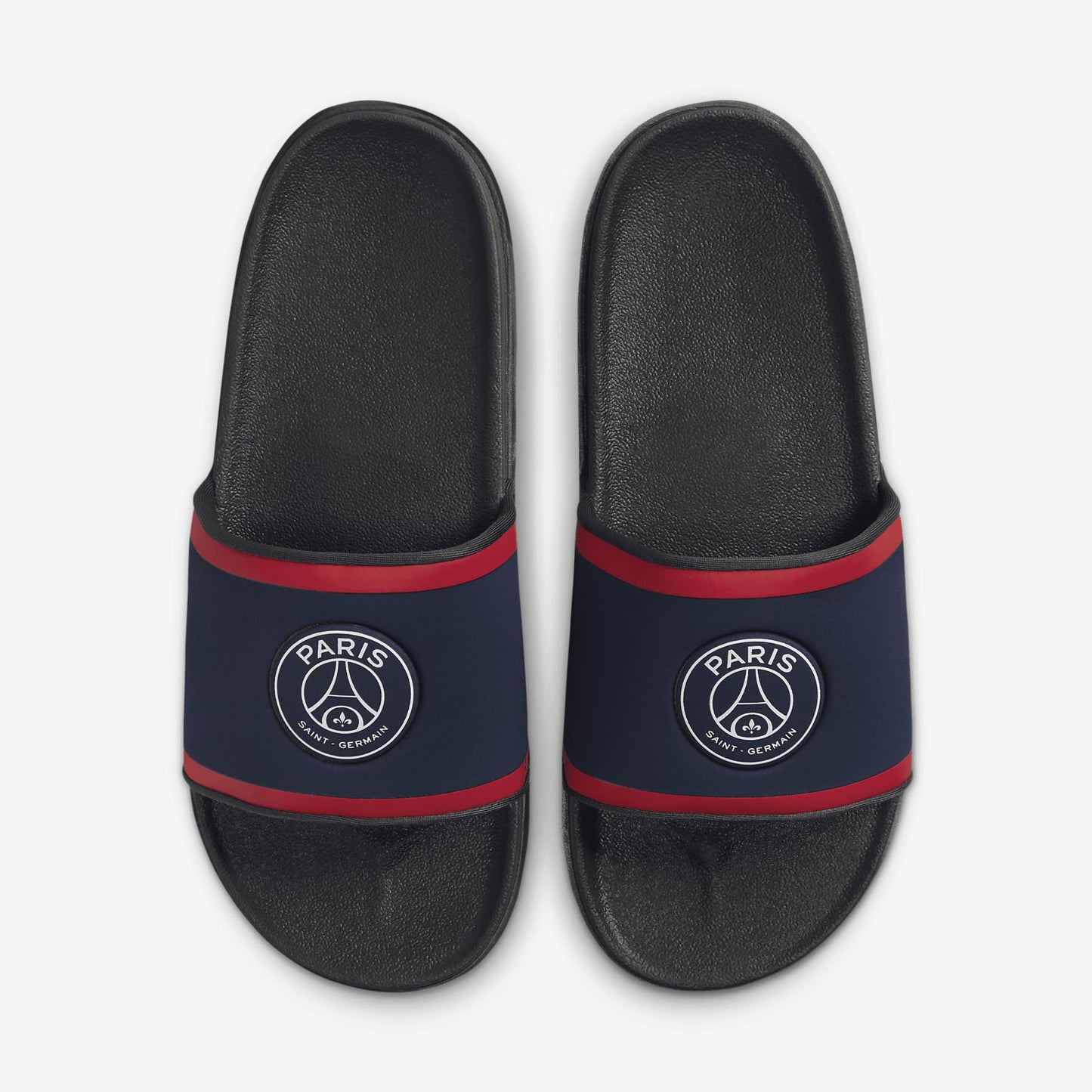 Nike Offcourt (Paris Saint-Germain) Soccer Slides (FZ3190-400, Midnight Navy/Dark Smoke Grey/University Red)
