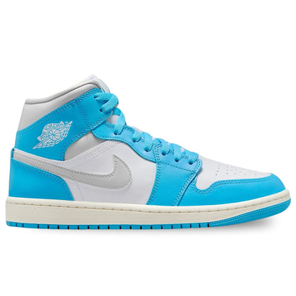 Air Jordan 1 Mid Women's Shoes (BQ6472-400, Dark Powder Blue/White/Sail/Neutral Grey)