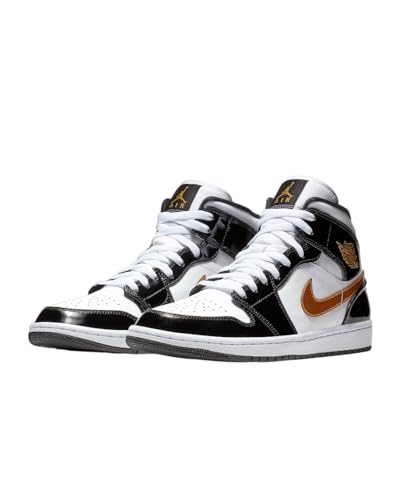 Jordan Air 1 Mid Se (Black/Metallic Gold-White, 9.5)