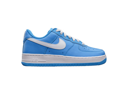 University Blue & White Nike Air Force 1 Low with Metallic Gold Accents