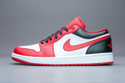 Jordan Mens 1 Low 553558 Black, White, Red (White/Gym Red-black)
