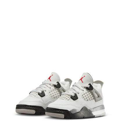 Nike Kids' Air Jordan 4 Retro Grade School Shoes Summit White/Fire Red