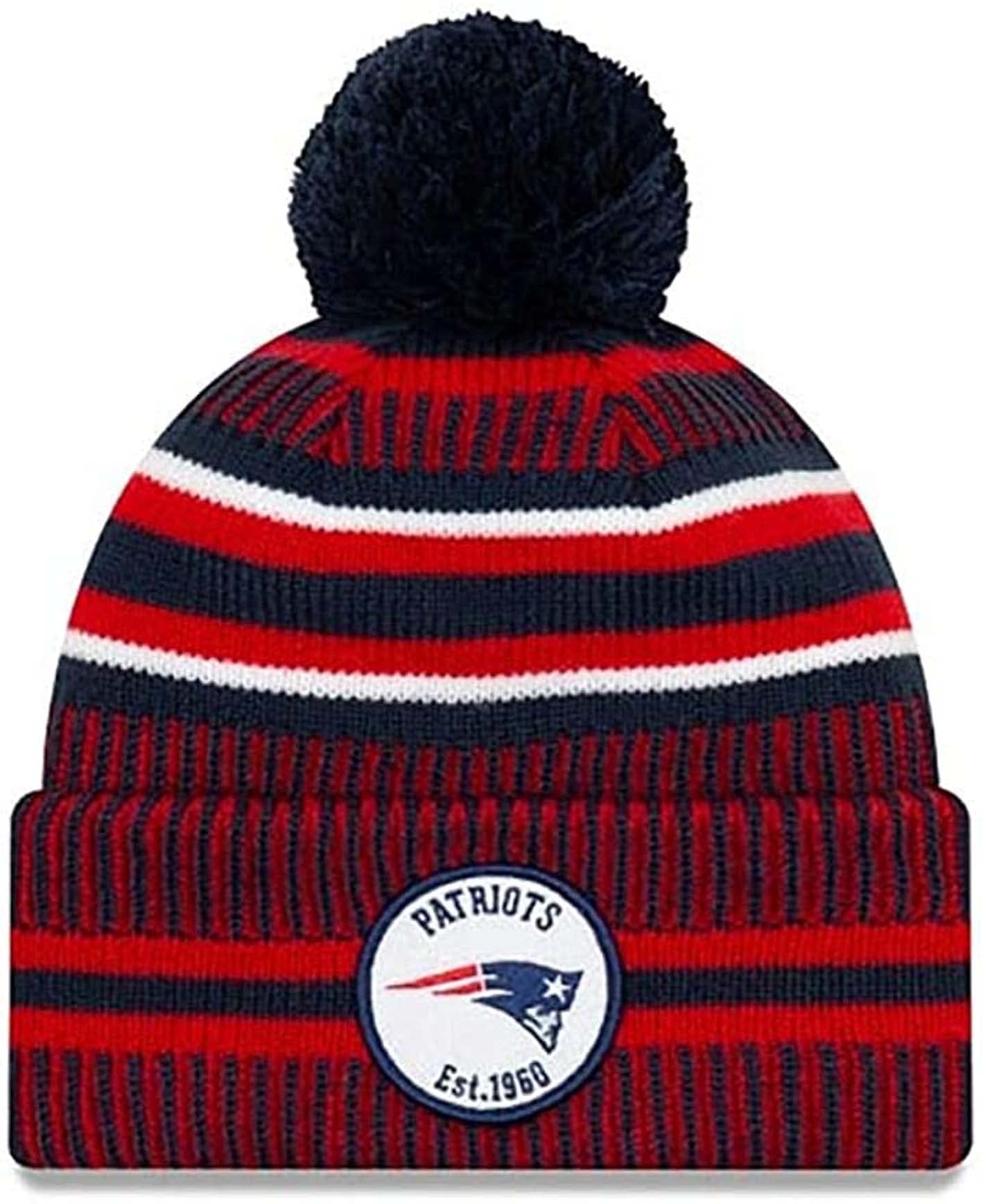 New Era Authentic Collection Patriots New England Cold Weather Bear Cuffed Knit Beanie Skully Cap Hat One Size Fit Most