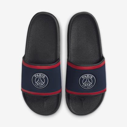 Nike Offcourt (Paris Saint-Germain) Soccer Slides (FZ3190-400, Midnight Navy/Dark Smoke Grey/University Red)