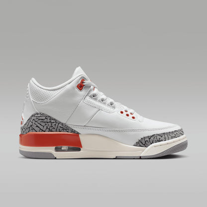 NIKE Air Jordan 3 Retro Women's Shoes (CK9246-121, White/Sail/Cement Grey/Cosmic Clay) Size 7.5