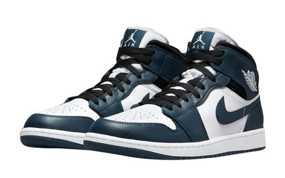 Nike Men's Air Jordan 1 Mid Sneaker, Armory Navy/White/Black