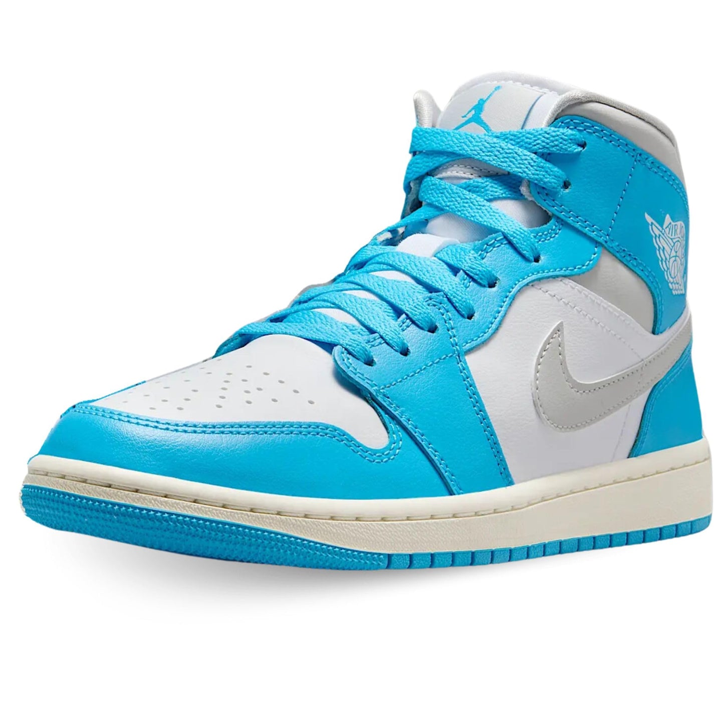 Air Jordan 1 Mid Women's Shoes (BQ6472-400, Dark Powder Blue/White/Sail/Neutral Grey)