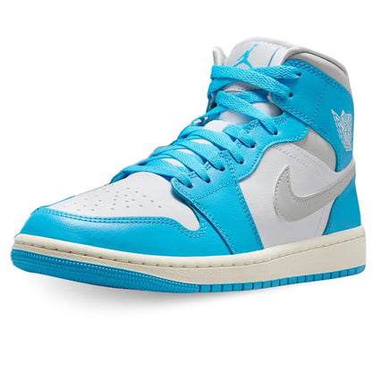 Air Jordan 1 Mid Women's Shoes (BQ6472-400, Dark Powder Blue/White/Sail/Neutral Grey)