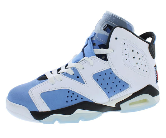 Jordan Girl's Air VI Retro Low Shoe (Big Kid) Blue,black and White