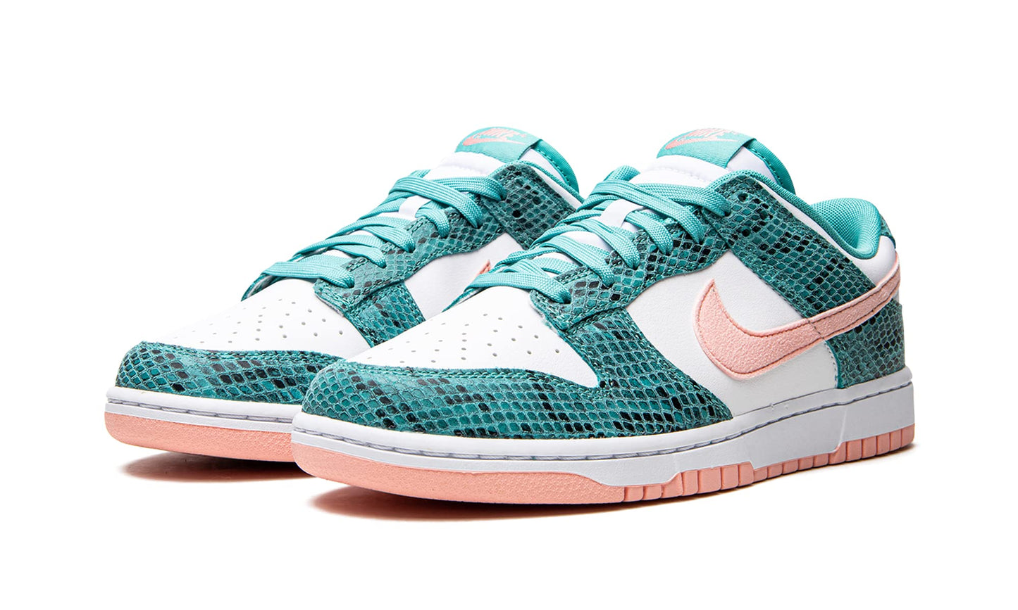 Nike Mens Dunk Low DR8577 300 Snakeskin Washed Teal Bleached Coral