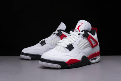 Jordan 4 Retro Mens Shoes White/Fire Red-black