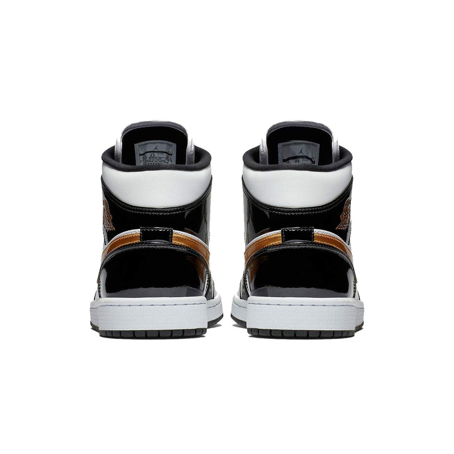 Nike Jordan Air 1 Mid (White/Metallic Gold-Obsidian 8) Black/White/Metallic Gold