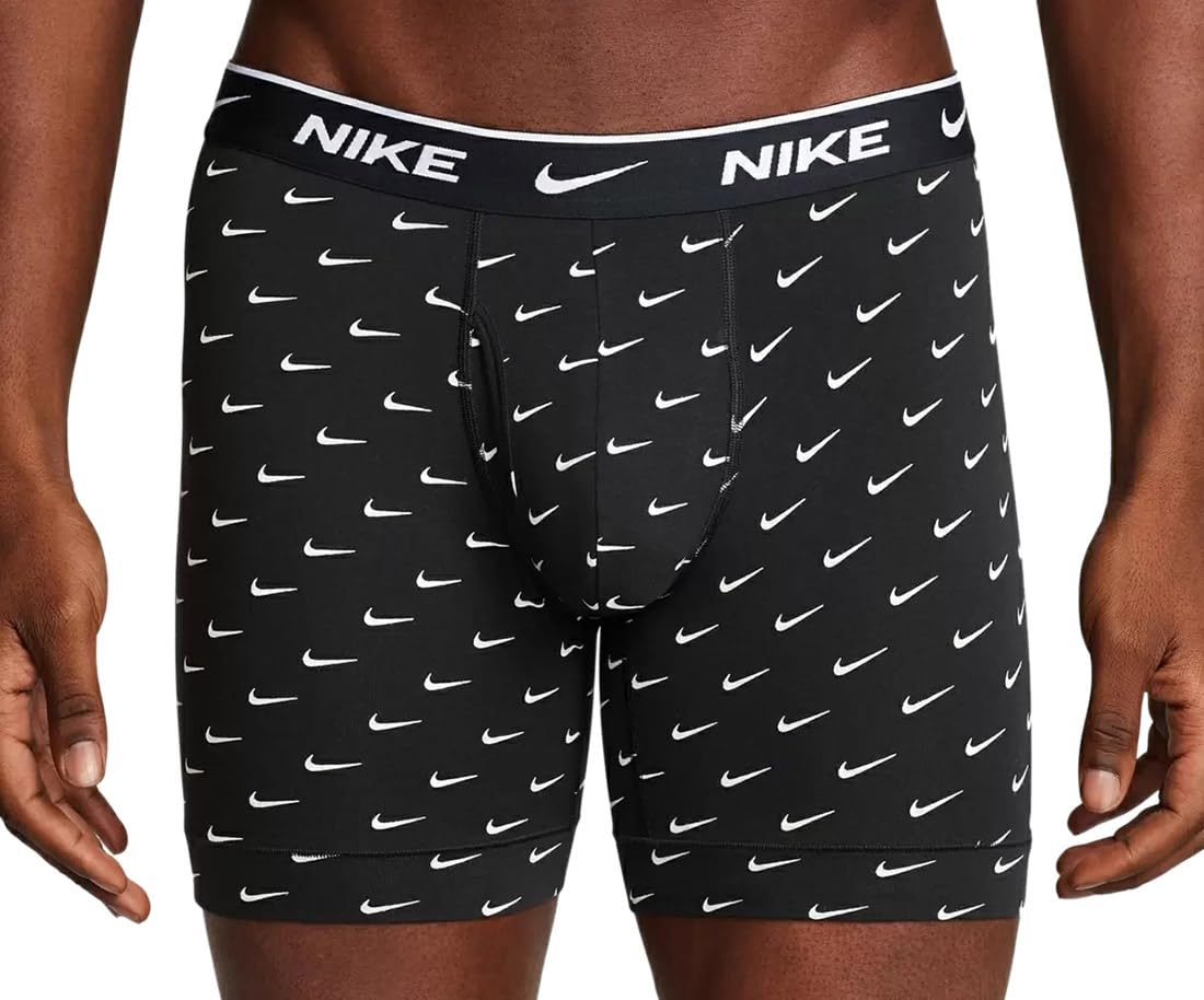 Nike mens Essential Cotton Stretch W/Fly Boxer Brief Underwear (3-pack)