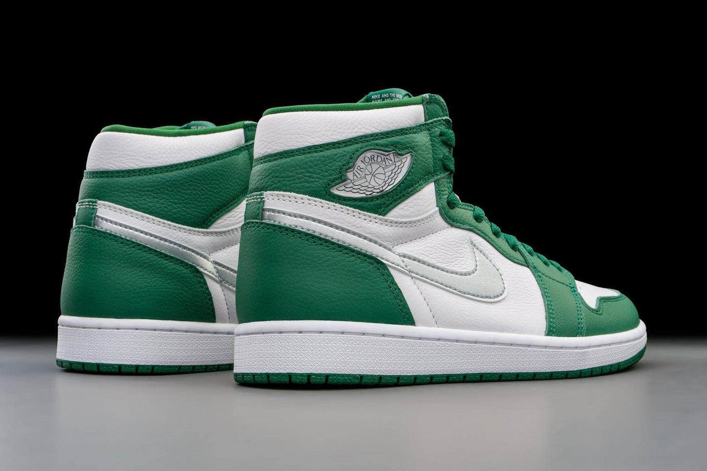 Jordan Men's 1 Retro High OG shoes, Gorge Green/Metallic Silver-wh