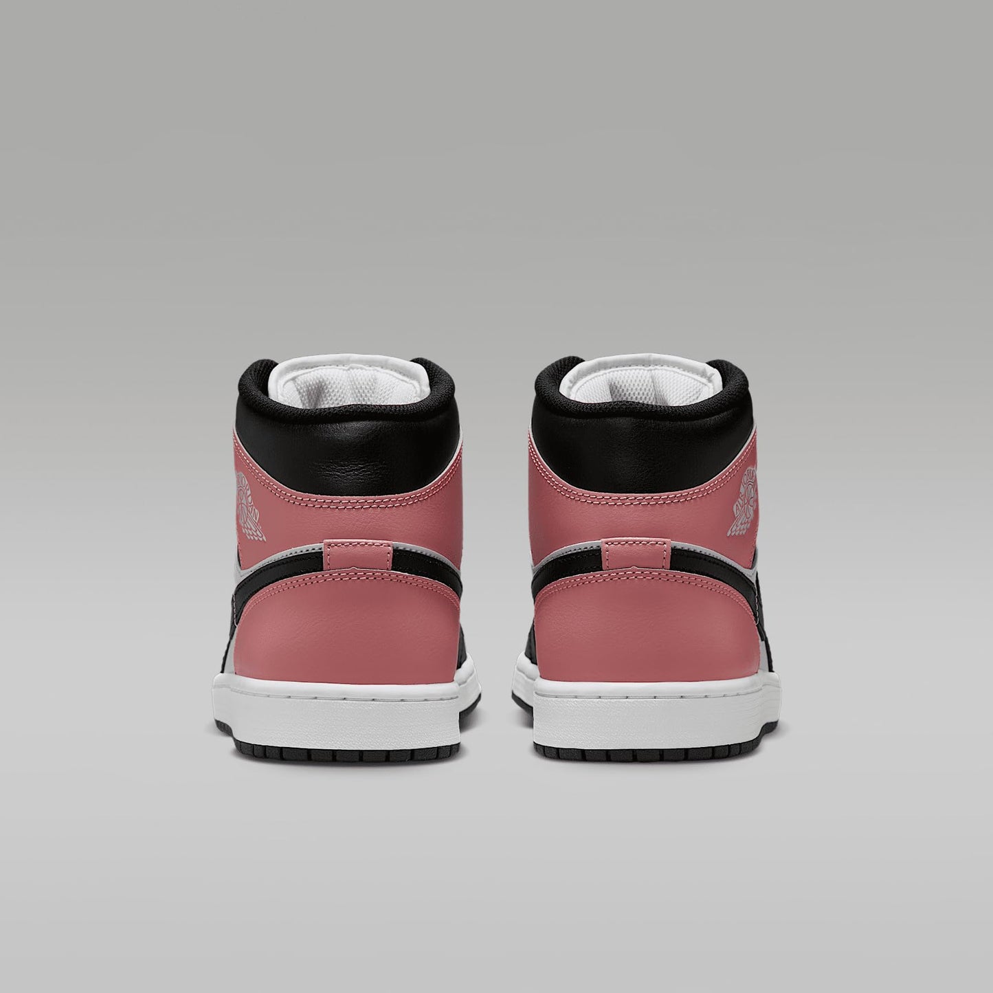 Air Jordan 1 Mid Men's Shoes White/Rust Pink/Black