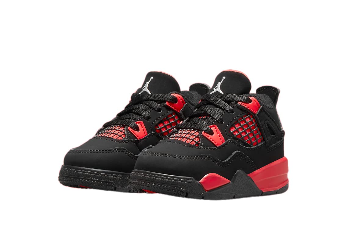 Nike Kid's Air Jordan 4 Retro Sneaker Black/White-red
