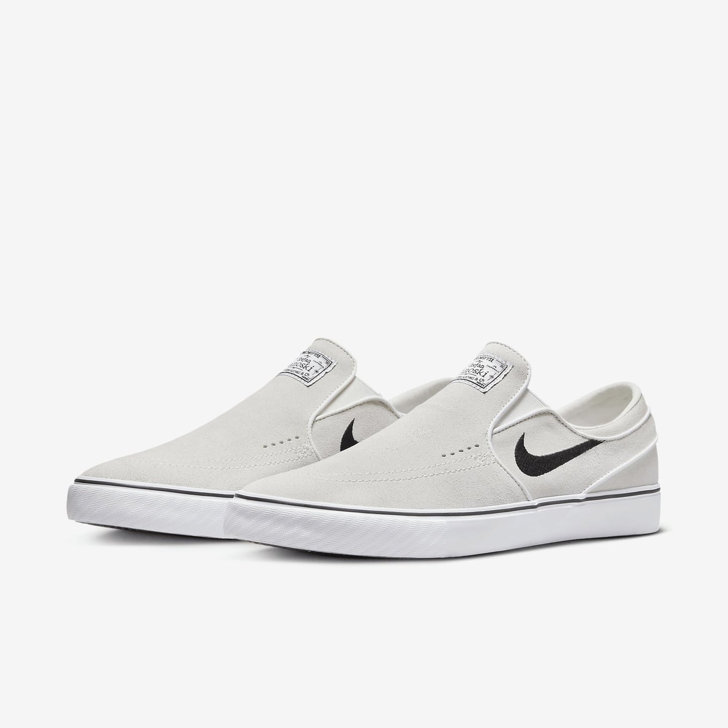 Nike SB Janoski+ Slip Skate Shoes (FN5893-100, Summit White/Summit White/White/Black)