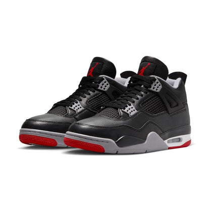 Nike Boys' Jordan 4 Retro Shoes Black/Fire Red-cement Grey