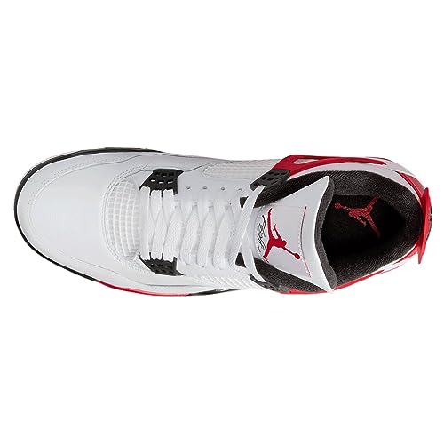 Jordan 4 Retro Mens Shoes White/Fire Red-black
