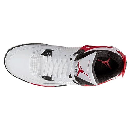 Jordan 4 Retro Mens Shoes White/Fire Red-black