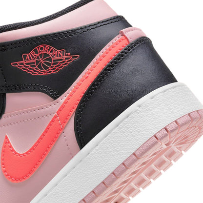 Nike Kid's Air Jordan 1 Mid Sneaker Noble Green/Pollen-white