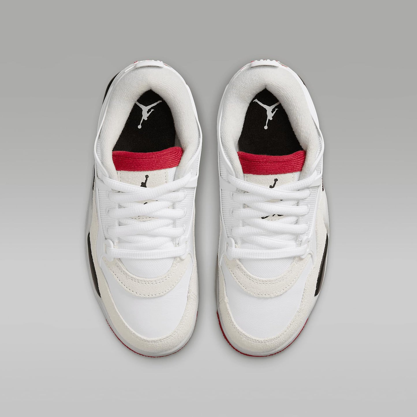 Nike Boys' Jordan 4 Retro Shoes Black/Fire Red-cement Grey