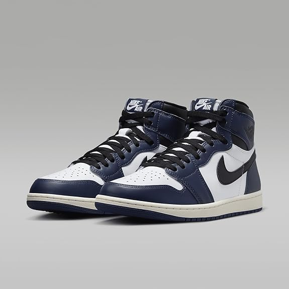 Nike Men's Air Jordan 1 Retro High OG Shoes Midnight Navy/White/Sail/Black